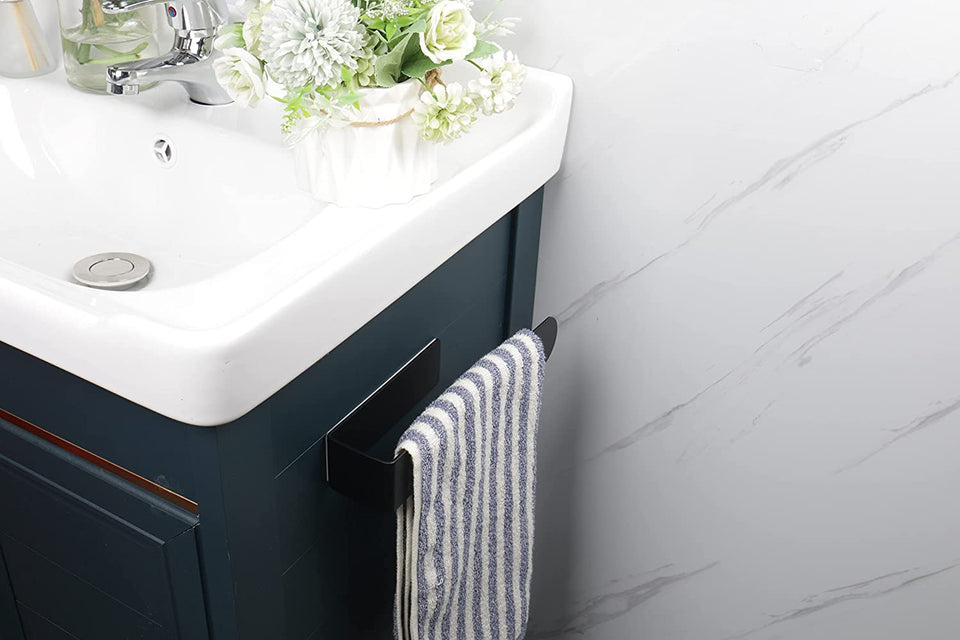Hand Towel Bar/Towel Ring, No Drilling Stick on Wall Hand Towel Holder, SUS 304 Stainless Steel Hand Towel Rod, Strong Self Adhesive Hand Towel Hanger/Rack for Bathroom Kitchen