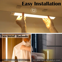Load image into Gallery viewer, 3 Pack  Motion Sensor under Cabinet Lights, 3 Colors Dimmable Wireless Closet Lighting, 1100Mah Rechargeable Magnetic under Counter Night Lights for Kitchen Bedroom Cupboard Indoor(20Cm)
