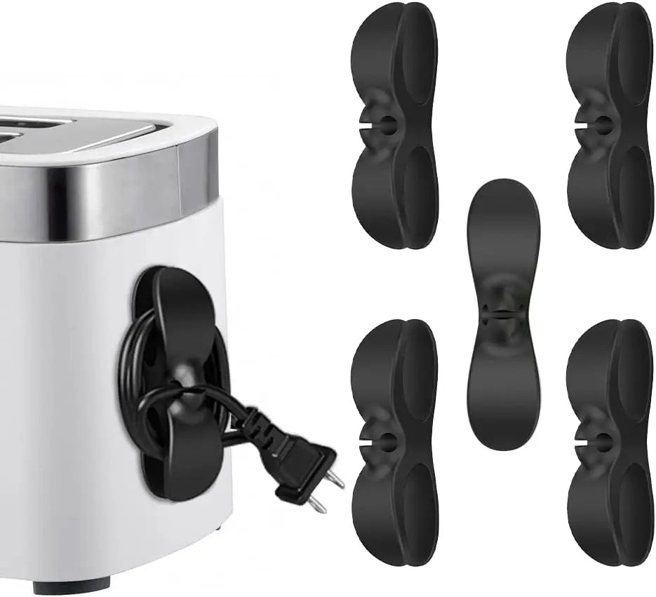 5 Pack Cord Organizer for Kitchen Appliances, Cord Wrap Cord Holder Cable Organizer, for Mixer, Blender, Coffee Maker, Pressure Cooker and Air Fryer (Black)