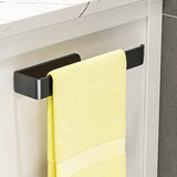 Towel Rail Wall Mounted, Black Self Adhesive Towel Rail, Aluminum Towel Rack for Bathroom, Kitchen, Toilet, No Drilling Wall Towel Rack (Black)