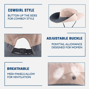 Kids Sun Hat, UPF 50 Sun Protection Wide Brim Bucket Hat with Chin Strap Adjustable for Girl/Boy