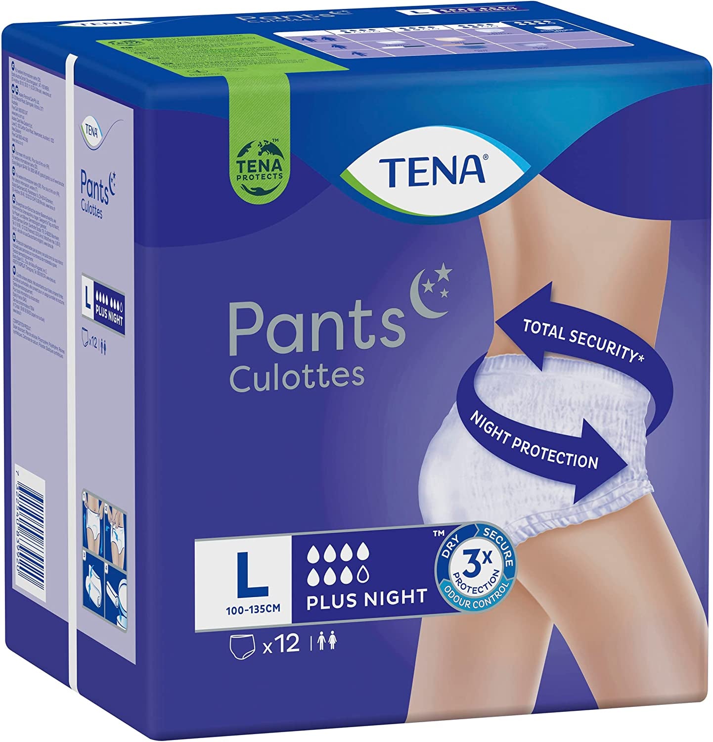 Night Pants, Unisex, Heavy Incontinence (Pack of 12), Large 12 Count, Pack of 12