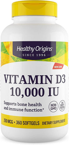 Vitamin D3 10,000 IU (Non-Gmo), 360 Softgels