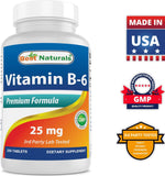 Vitamin B-6 25 Mg Tablets, 250 Count