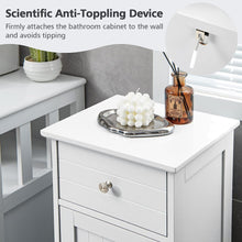 Load image into Gallery viewer, Bathroom Floor Cabinet, Storage Cabinet with Single Door, Pull-Out Drawer, 3-Position Adjustable Shelf, Anti-Topping Device, Side Storage Organizer for Bathroom Living Room Entryway, White

