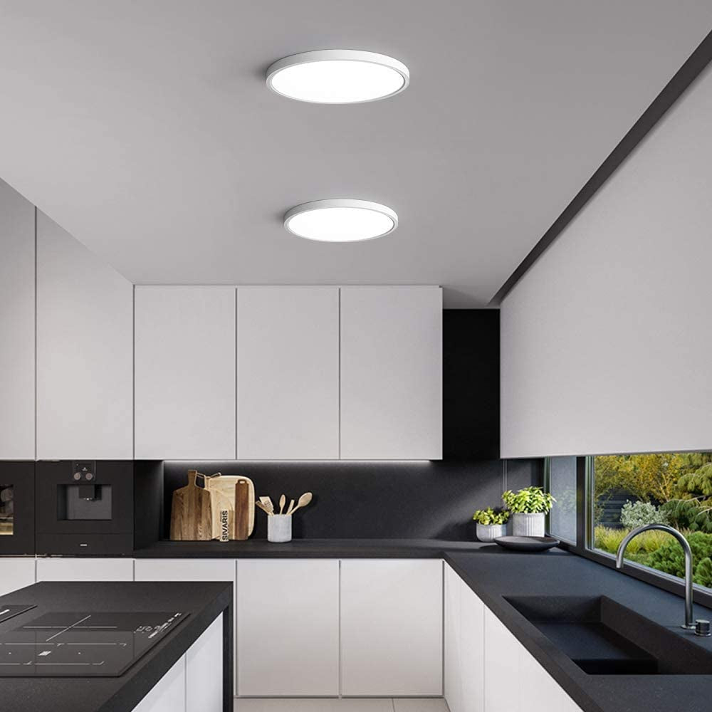 Flush Mount 11.8 Inch Ceiling Light,28W Surface Mount LED Light Fixture,Modern round Ceiling Light for Bedroom Kitchen Balcony Hallway,6000K/Cool White