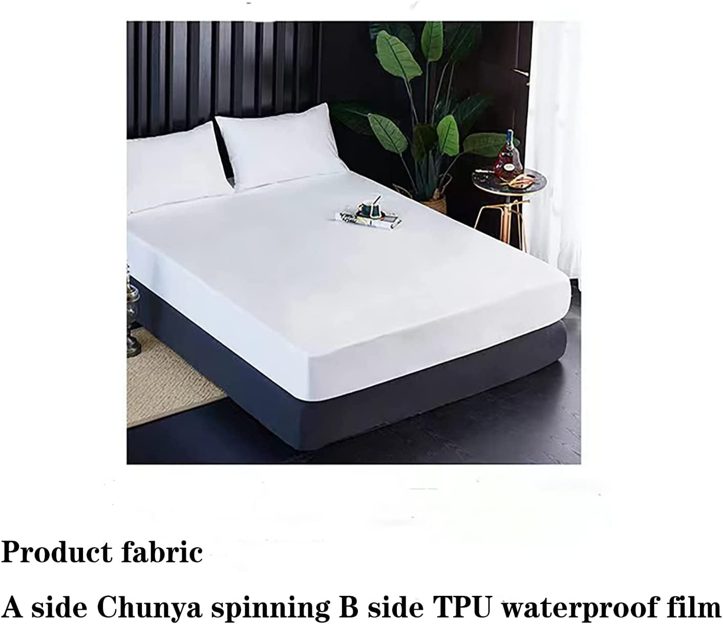 Waterproof Mattress Protector, King Size and Queen Size Mattress Cover with TPU Waterproof, Urine and Sweat Proof Fitted Bed Sheet Cover (Gray Queen)