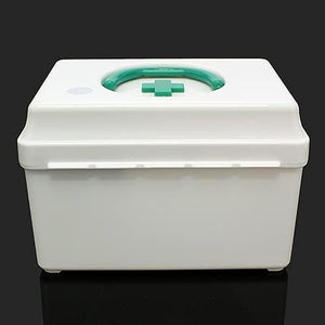 First Aid Box Plastic Storage Family Medicine Box Organizer with Locking Lid Green TPZB06669