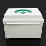 First Aid Box Plastic Storage Family Medicine Box Organizer with Locking Lid Green TPZB06669