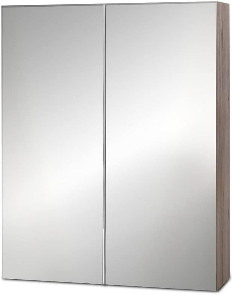 Bathroom Mirror Cabinet Vanity Medicine Shave Wooden Natural 600Mm X720Mm