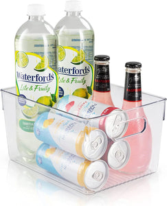 Clear Pantry Organiser Bins (2 Pack) Plastic Pantry Storage Bins | Bathroom Organiser Storage | Freezer Fridge Organiser & Storage Containers | Laundry, Kitchen, Garage & Medicine Organisation