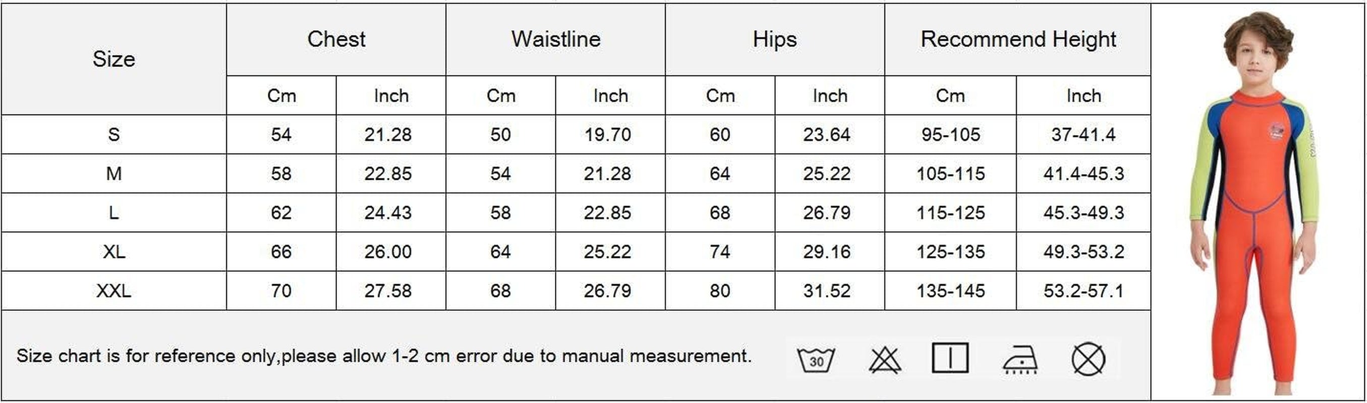 Kids Wetsuit Swimsuit 2.5Mm Neoprene Boy Girl Long Sleeve Diving Suit Swimwear