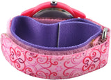 Dsiney Princess Kids' Plastic Time Teacher Analog Quartz Nylon Strap Watch, Pink