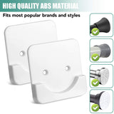 Adhesive Shower Rod Tension Holder | Mount Retainer for Wall | No Drilling | Stick on | 2 Pack, White (Shower Curtain Rod Not Included)