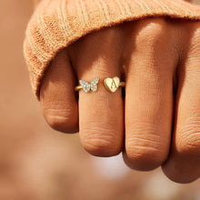 Load image into Gallery viewer, Stackable Initial Rings for Women Girls, Rose Gold Plated Butterfly Capital Letter Initial Rings for Women Teens Girls Letter Rings Stackable Rings for Girls Teen Girls
