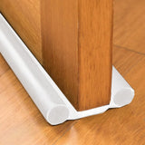 Twin Door Draft Blocker Guard 96 Cm Home Soundproofing Dust Proof Seal Strip Adjustable Door Window Insulation Draft Stopper - White