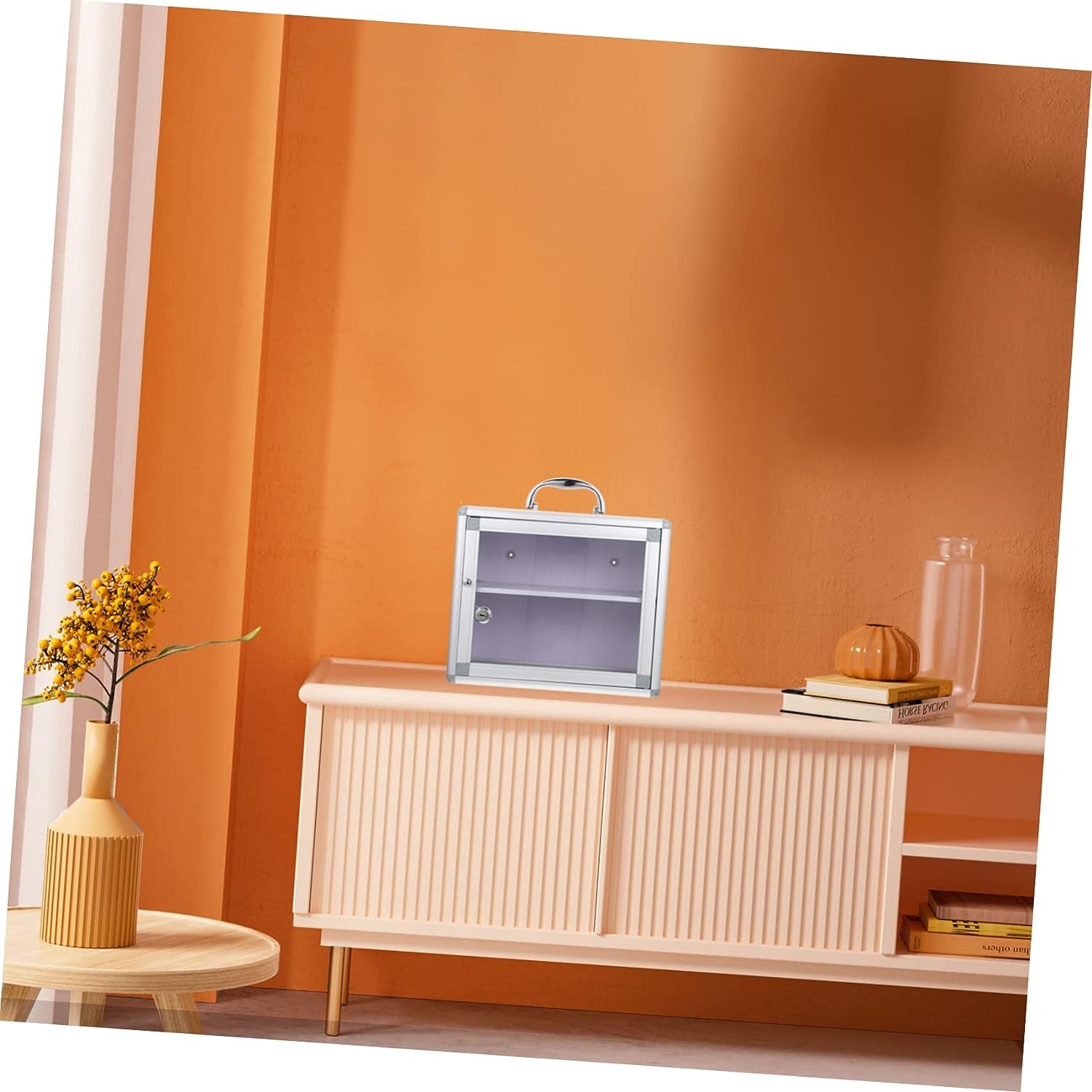 Medication Storage Case 1 Set Multi-Layer Medicine Box with Lock Office Accessories Car Lock Box Emergency Storage Box Locking Storage Box Wall-Mounted Locking Box Handle