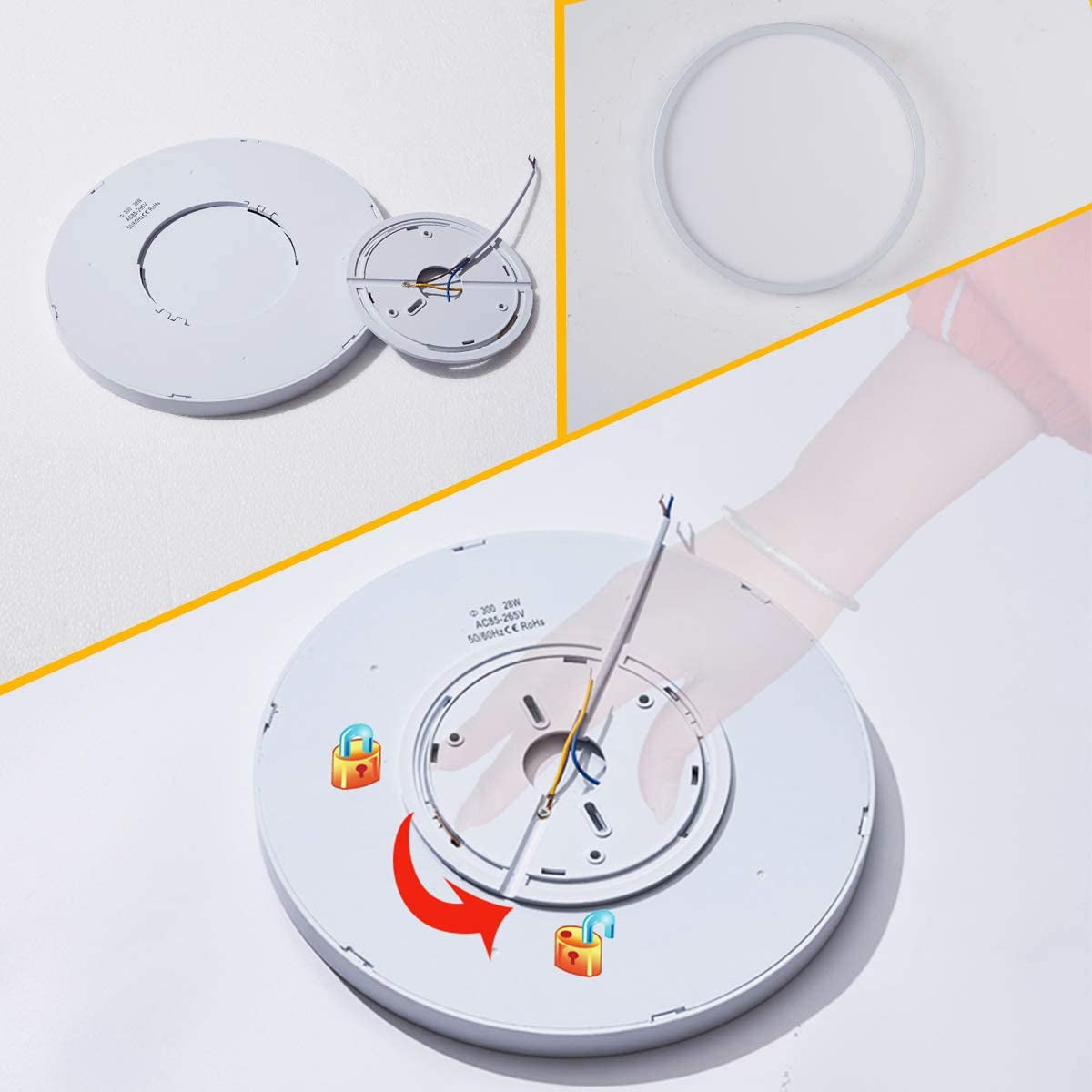 Flush Mount 11.8 Inch Ceiling Light,28W Surface Mount LED Light Fixture,Modern round Ceiling Light for Bedroom Kitchen Balcony Hallway,6000K/Cool White