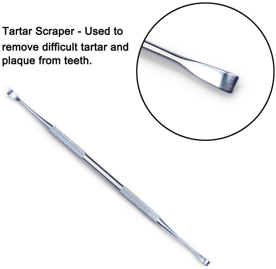Dental Cleaning Tools 6 Pack, Professional Dental Hygiene Kit Teeth Tool Set for Home Use Stainless Steel Mouth Mirror Tweezers Dental Picks Oral Care Set to Remover Tartar, Tooth Scraper