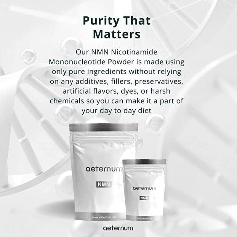 Aeternum NMN Powder 30G, Ultra-Pure,Stabilized Form Beta NMN Powder Supplements, Pure NAD Support Supplement, Pharmaceutical Grade NMN, Scoop Included