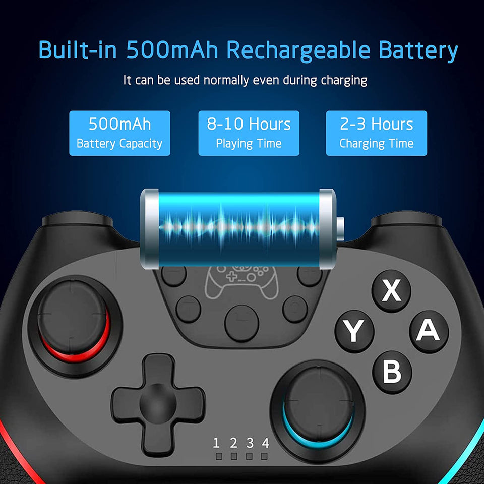Games Switch Controller for Nintendo, Rechargeable Remote Wireless Switch Lite Controller Gamepad Joypad with Adjustable Turbo Dual Shock Gyro Axis Compatible with Nintendo Switch/Switch Pro