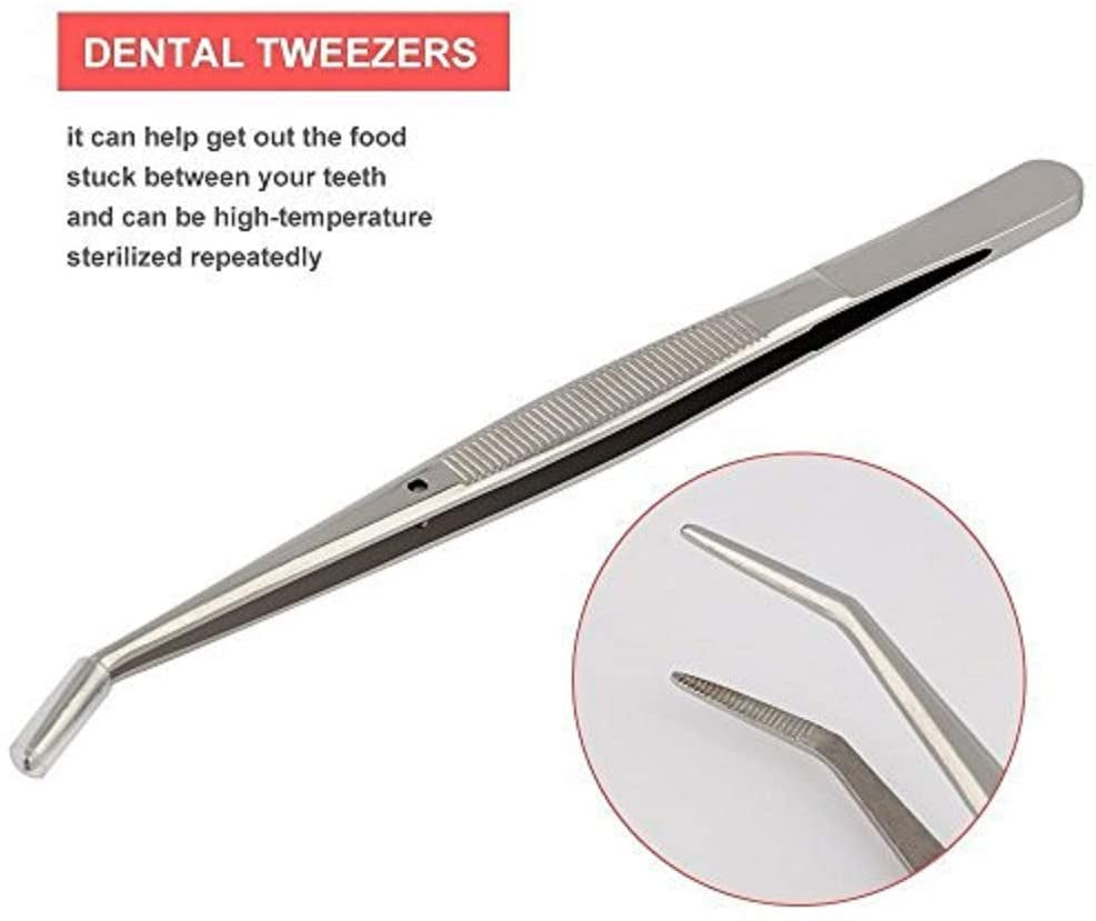 Dental Cleaning Tools 6 Pack, Professional Dental Hygiene Kit Teeth Tool Set for Home Use Stainless Steel Mouth Mirror Tweezers Dental Picks Oral Care Set to Remover Tartar, Tooth Scraper