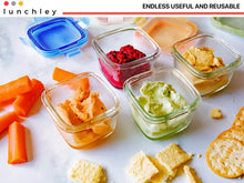 Load image into Gallery viewer, Glass Baby Food Storage Containers with Lids | Set of 12 | 5 oz Glass Food Containers, Freezer Storage, Reusable, Microwave &amp; Dishwasher Safe
