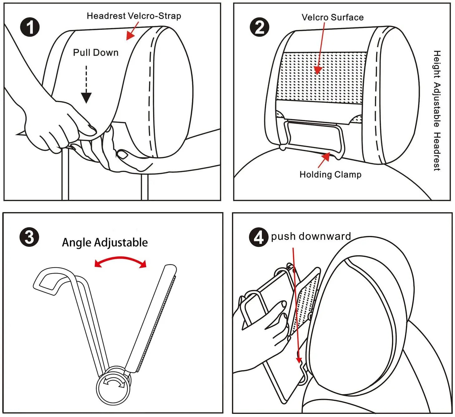 Universal Car Headrest Mount Holder with Angle- Adjustable Holding Clamp for 6-12.9 Inch Tablets pattanaustralia