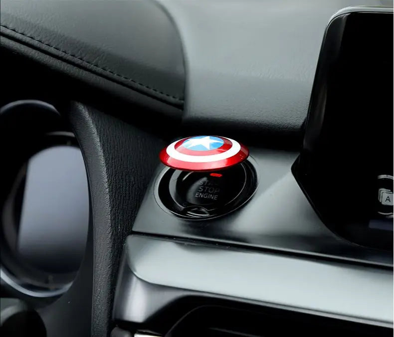 Marvel Captain America Car One-button Start Button Decorative Protective Cover Stickers Ignition Device Switch Decorative pattanaustralia