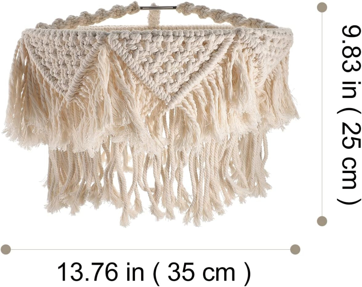 Fringe Lamp Shade Macrame Lamp Shade Ceiling Light Shade Hanging Pendant Light Cover Chandelier Shade Woven Lamp Shade