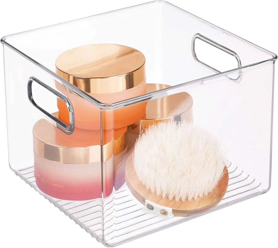Kitchen Pantry and Cabinet Storage and Organization Bin, 8-Inch by 8-Inch by 6-Inch, Clear