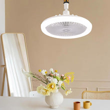 Load image into Gallery viewer, Ceiling Fans with Lights, E27 LED Lighting Outdoor Ceiling Fan, Low Profile Ceiling Fan with Lights and Aromatherapy Tablets, Small Enclosed Ceiling Fan for Kids Room, Kitchen, Bedroom (White)
