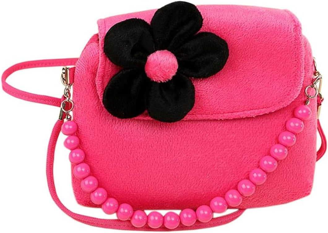 Kids Little Girl 'S Shoulder Bag Beaded Handbag Cute Princess Package Coin Purse Velvet for Best Gift to 1-6 Years Old