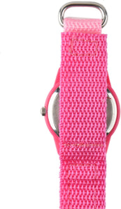 Princess Kids' Plastic Time Teacher Analog Quartz Nylon Strap Watch, Pink