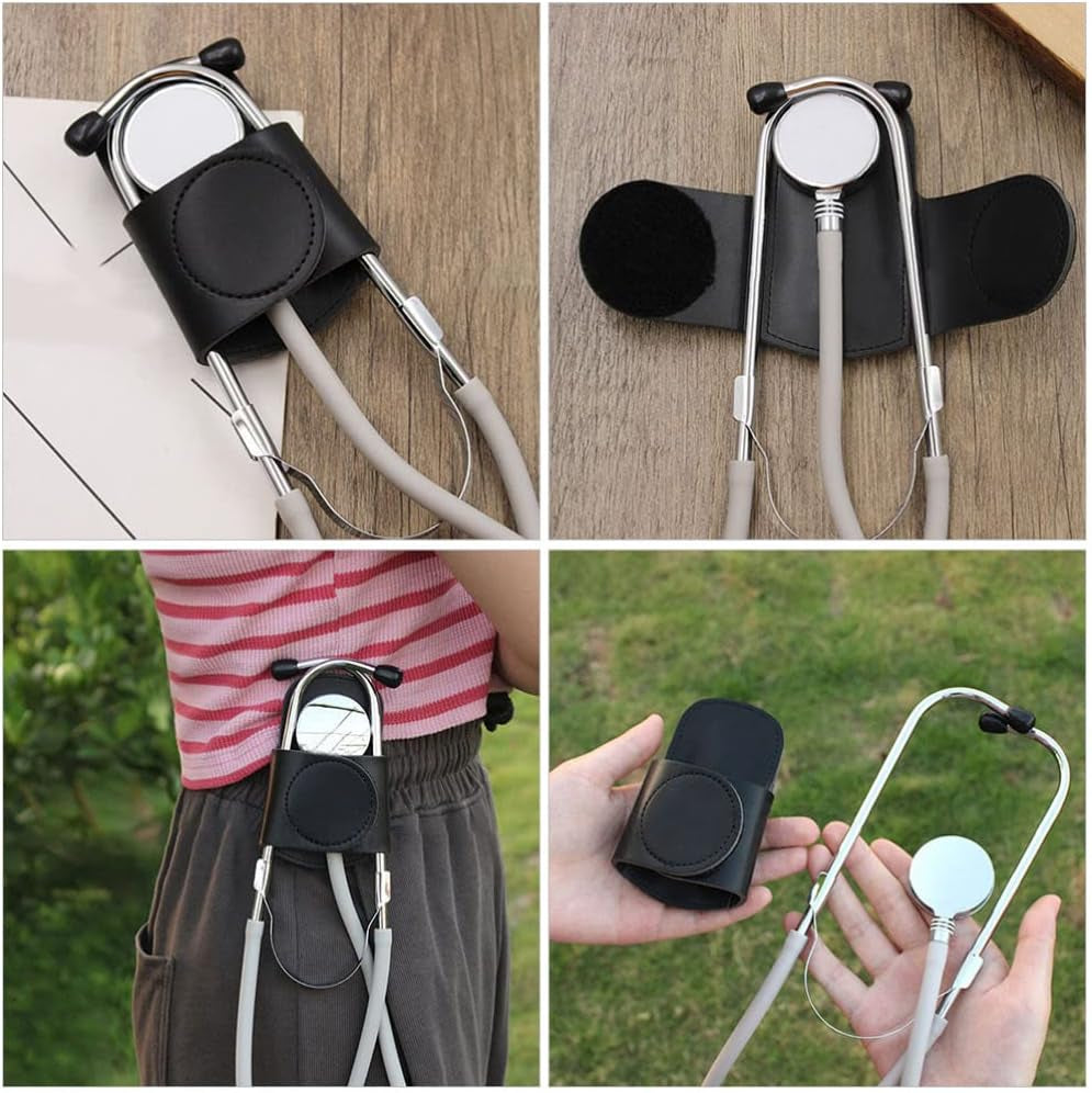 Leather Stethoscope Holder with Clip Hip Clip Holster for Physicians Nurses Medicals Nursing Students