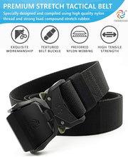 Load image into Gallery viewer, Men&#39;S Belts,  Tactical Belt for Men&#39;S Jeans, 1.5&quot; Stretch Nylon Web Work Belt with Heavy Duty Quick Release Buckle (Length 49&quot;)
