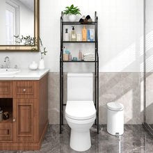 Load image into Gallery viewer, 3-Shelf Bathroom Organizer over the Toilet Space Saver Bathroom Corner Stand Storage Organizer, Black
