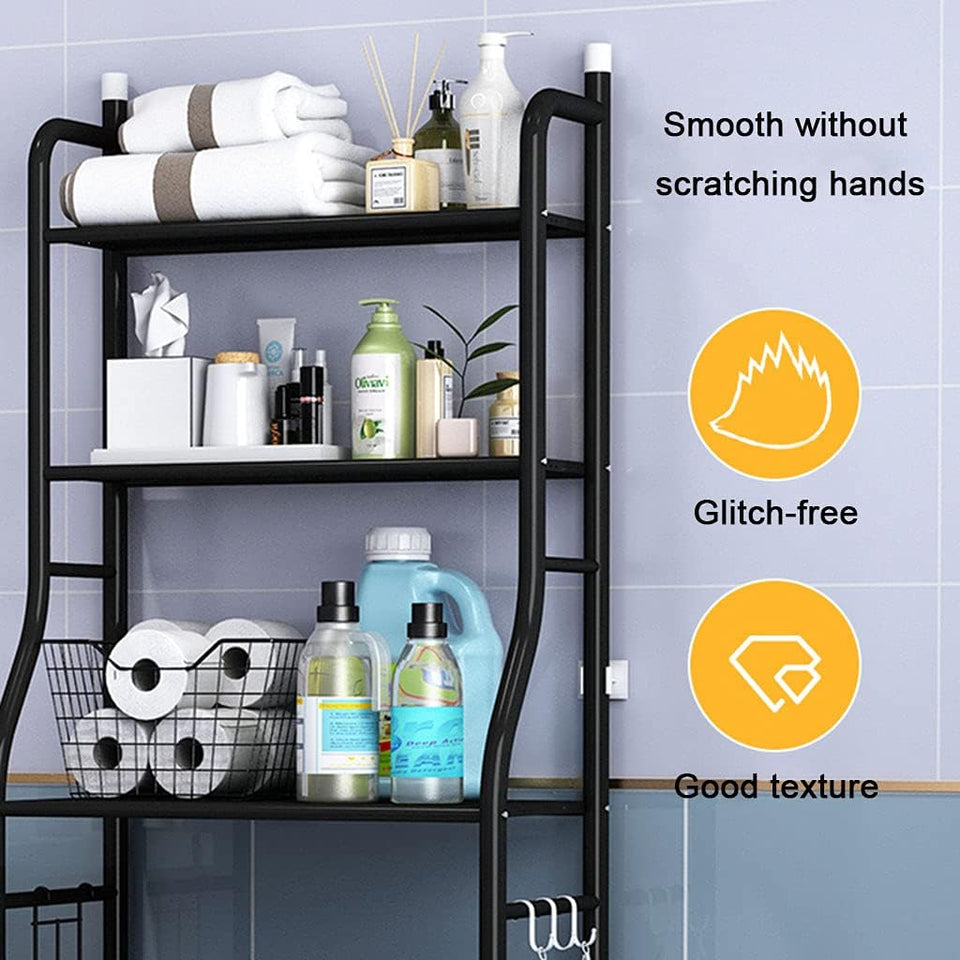 Washer Storage Frames for over Toilet,Perforated-Free Storage Racks above the Washinghine,3-Layer Storage Racks,Bathroom Racks,Storage Cabinets on the Washinghine/Toilet Rack