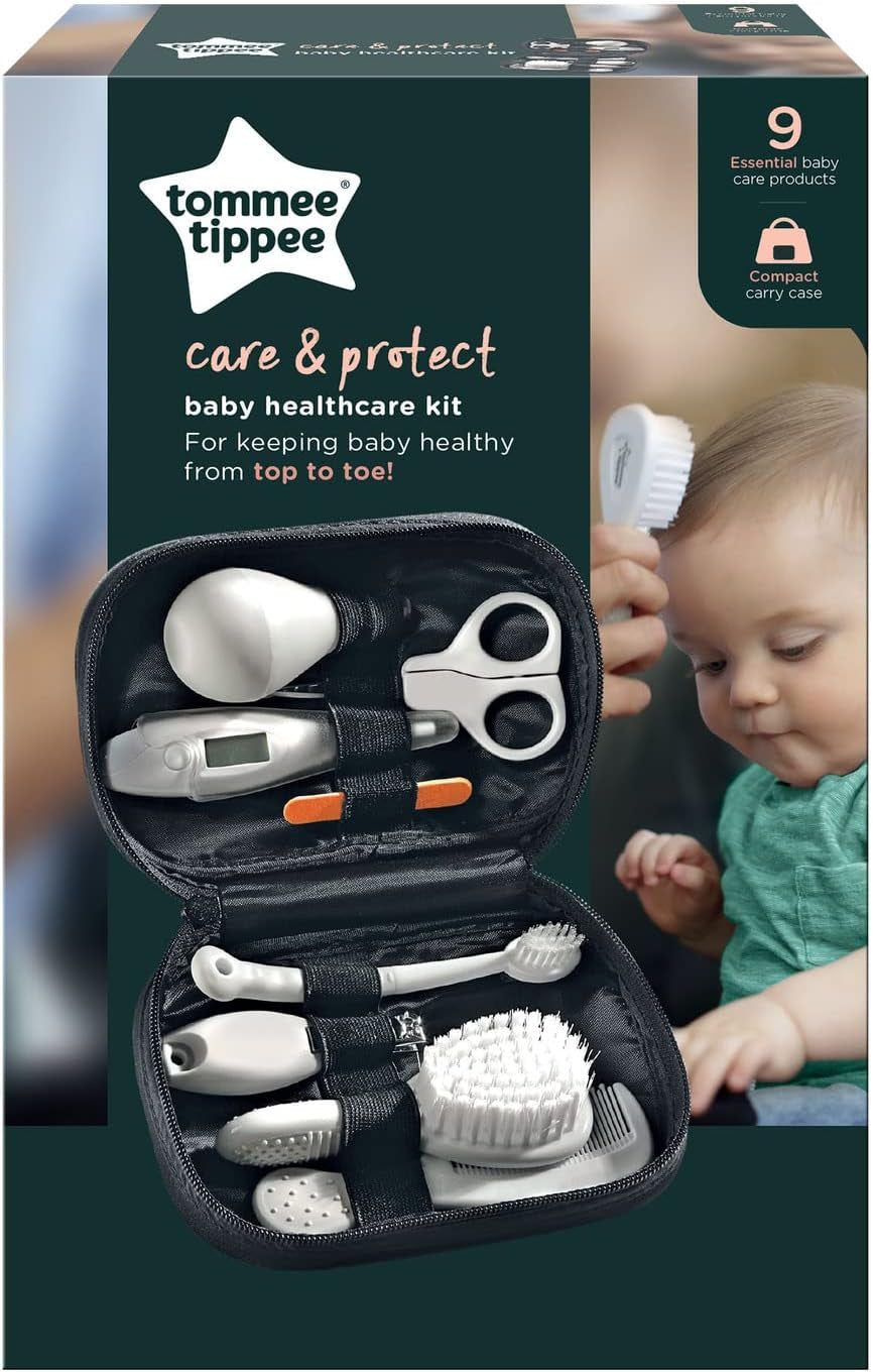 Baby Grooming and Healthcare Kit, Includes Digital Oral Thermometer, Nasal Aspirator, Brush and Comb, Scissors and Nail Clippers