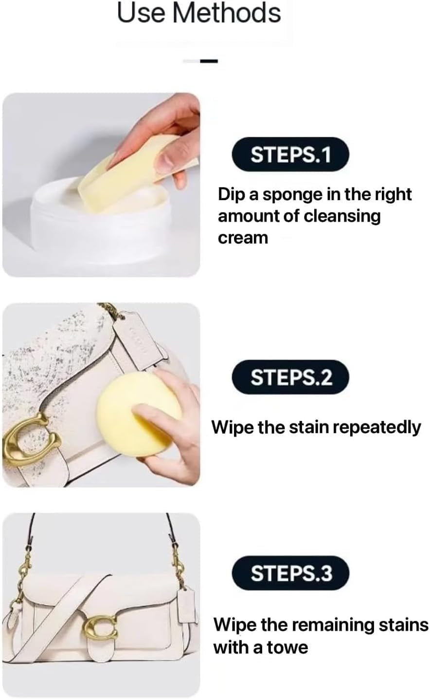 2023 New Multi-Functional Cleaning and Stain Removal Cream, Shoe Multifunctional Whitening & Stain Remover Cream with Sponge Eraser (1 Pcs)