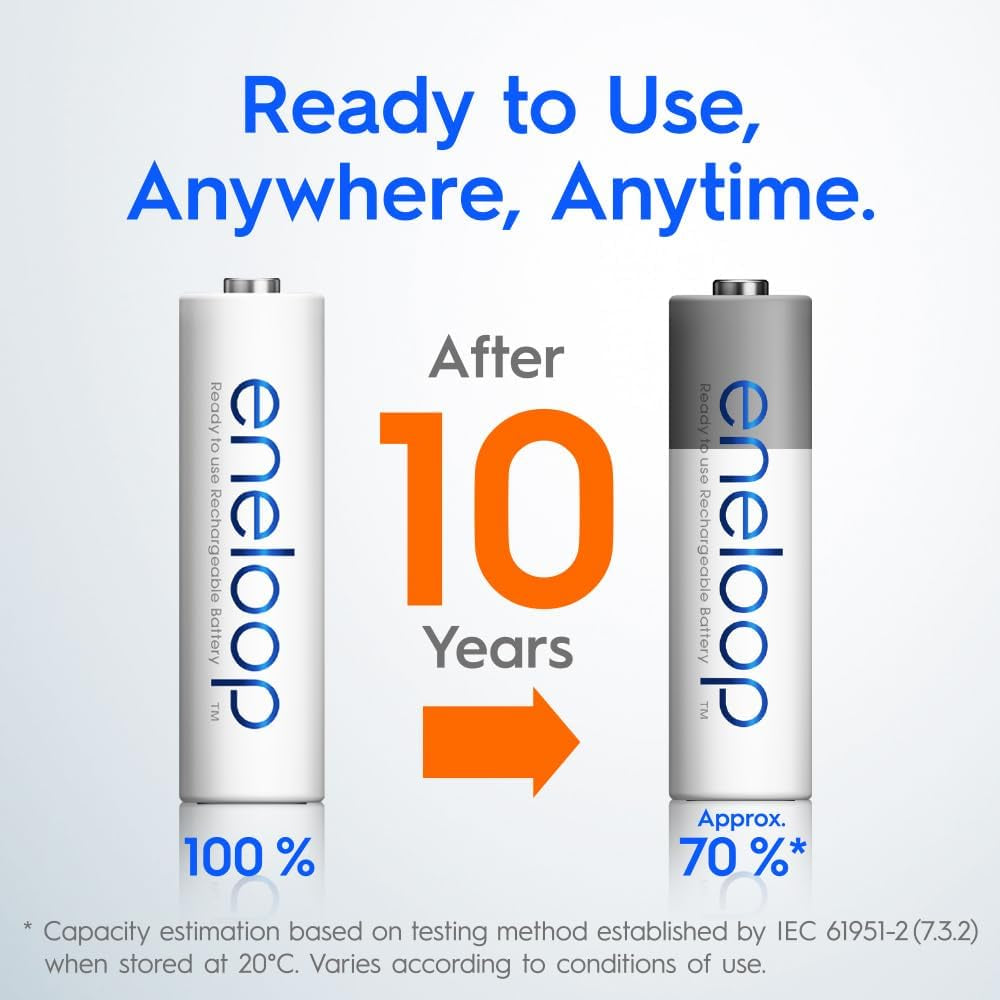 Eneloop AA Pre-Charged Rechargeable Batteries, 4-Pack (BK-3MCCE/4BA)