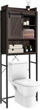 Load image into Gallery viewer, Over-The-Toilet 4-Tier Storage Cabinet, Freestanding Bathroom Organizer W/Adjustable Shelf &amp; Sliding Cabinet Door, Multifunctional Bathroom Space Saver (Brown)
