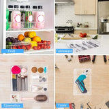 23 PCS Clear Plastic Drawer Organizers Set, 5 Different Size Bathroom and Vanity Drawer Organizer Trays, Storage Bins for Makeup, Jewelries, Kitchen Utensils and Office