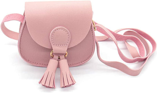 , 1 Piece Charming Pink Crossbody Bag with Tassel Mini Shoulder Purse Backpacks for Little Girls Children Toddler