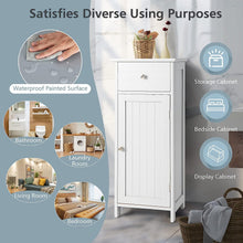 Load image into Gallery viewer, Bathroom Floor Cabinet, Storage Cabinet with Single Door, Pull-Out Drawer, 3-Position Adjustable Shelf, Anti-Topping Device, Side Storage Organizer for Bathroom Living Room Entryway, White
