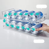 Fridge Rolling Can Dispenser 2-Tier Beer Can Organiser Soda Can Dispenser for Fridge Kitchen,Beer Rack for Kitchen Cupboard Pantry Cabinets Refrigerator Freezer Organisation