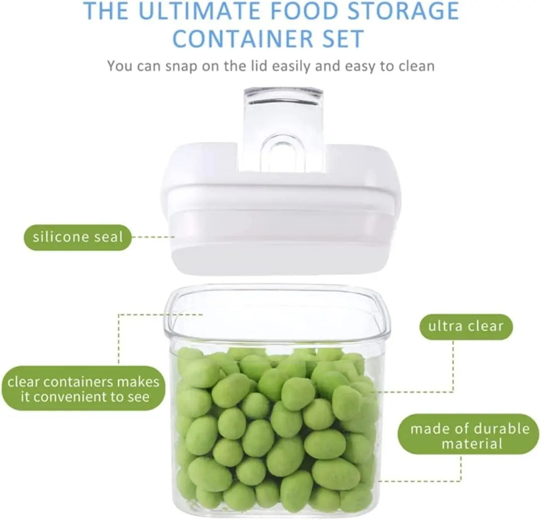 Airtight Food Storage Container 12 Sets with Easy Open & Lock, Air-Tight Dry Fresh Storage Set Bpa-Free Clear Durable Plastic Ideal for Flour, Sugar, Snacks Pantry & Kitchen & Much More –And Free Labels & Marker. (12 Sets Clear Airtight Container)