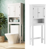 Custom Suite over the Toilet Storage, 2-Door Bathroom Spacesaver, Cabinet with 3 Tiers of Storage, White