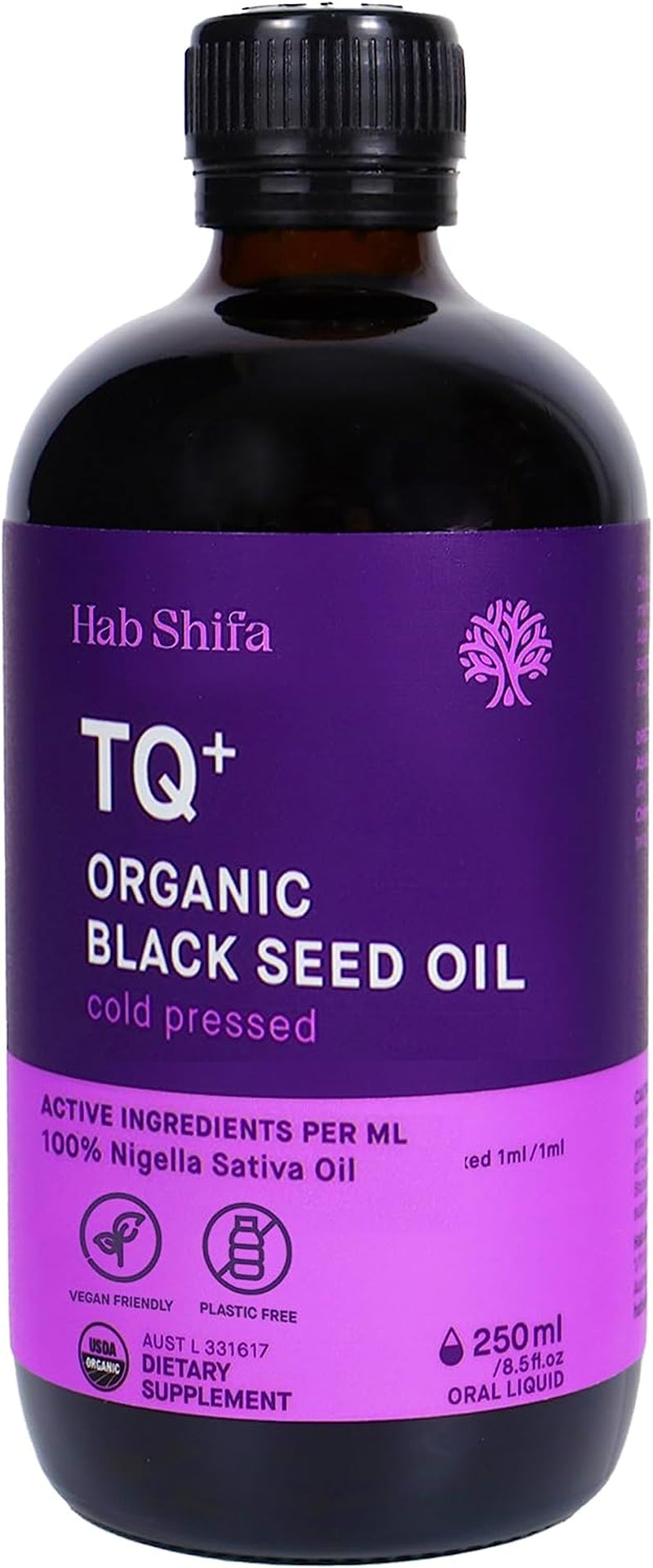 Black Seed Oil | 8.5Oz (250Ml) | ACO Certified Organic| 100% Pure Cold Pressed Black Cumin Nigella Sativa Oil | Heart-Healthy Immune Support | Healthy Skin & Hair | Non-Gmo, Vegan | Omega 3 6 9