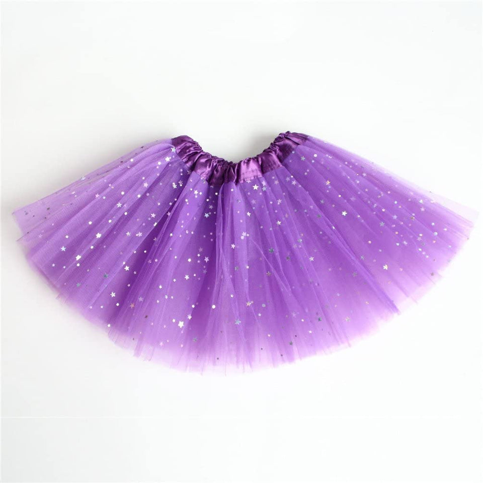 Girls Sparkle Tutus Princess Ballet Dance Layered Tulle Tutu Skirts,2-8T